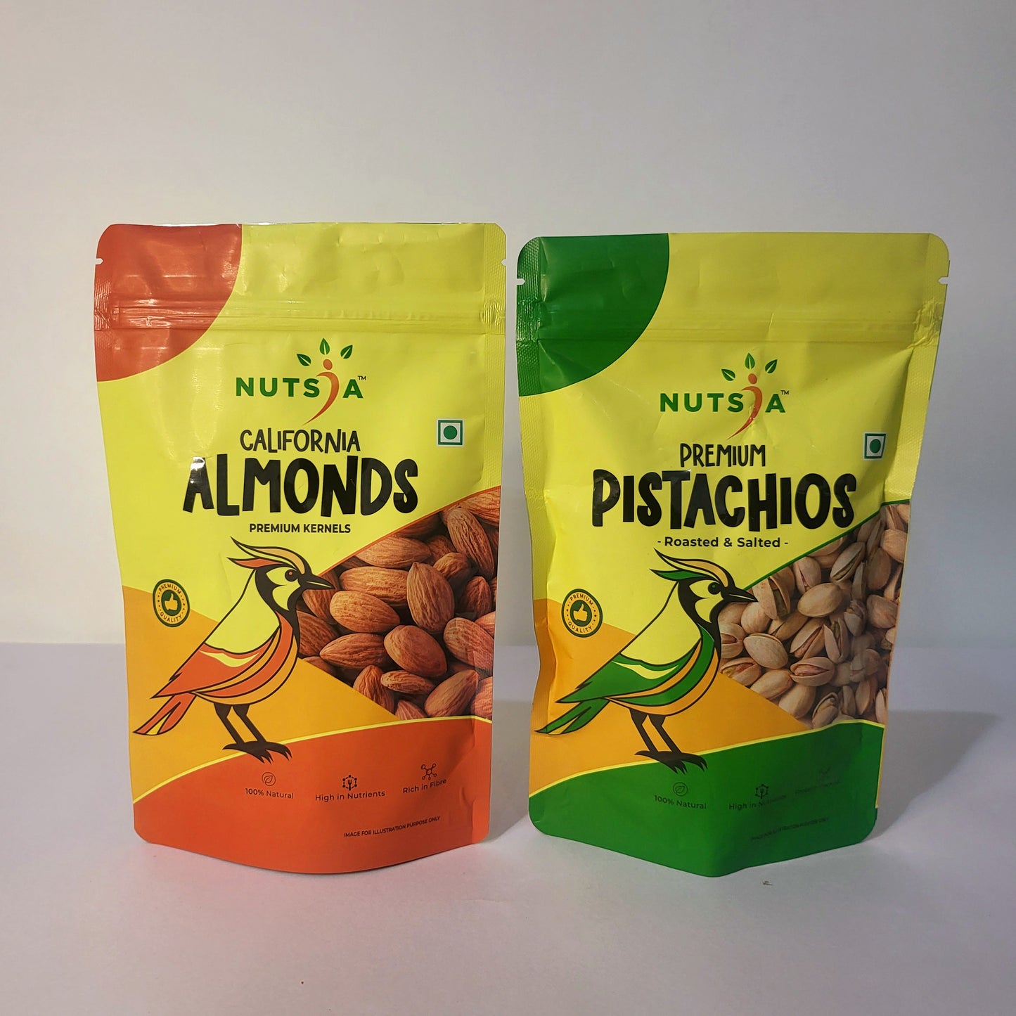 Nutsia Premium Almonds And Roasted and Salted Pistachios