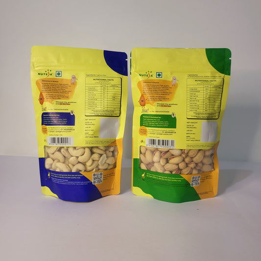 Nutsia Premium Whole Plain Cashew And Roasted and Salted Pistachios