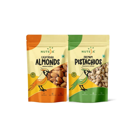 Nutsia Premium Almonds And Roasted and Salted Pistachios